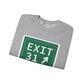 Vintage Exit 31 Merritt Parkway Sign Unisex Heavy Blend™ Crewneck Sweatshirt