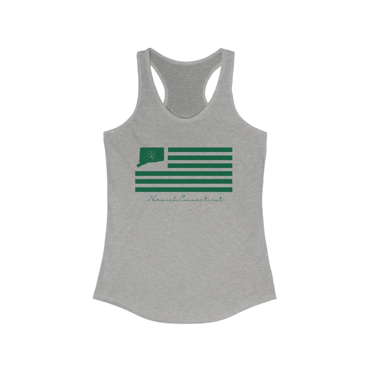 Norwich Connecticut St Patrick’s Day Flag Women's Ideal Racerback Tank Top