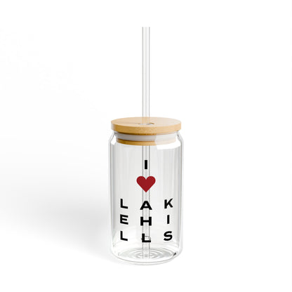 Lake Hills Vision Glass Can with Straw and Lid, 16oz