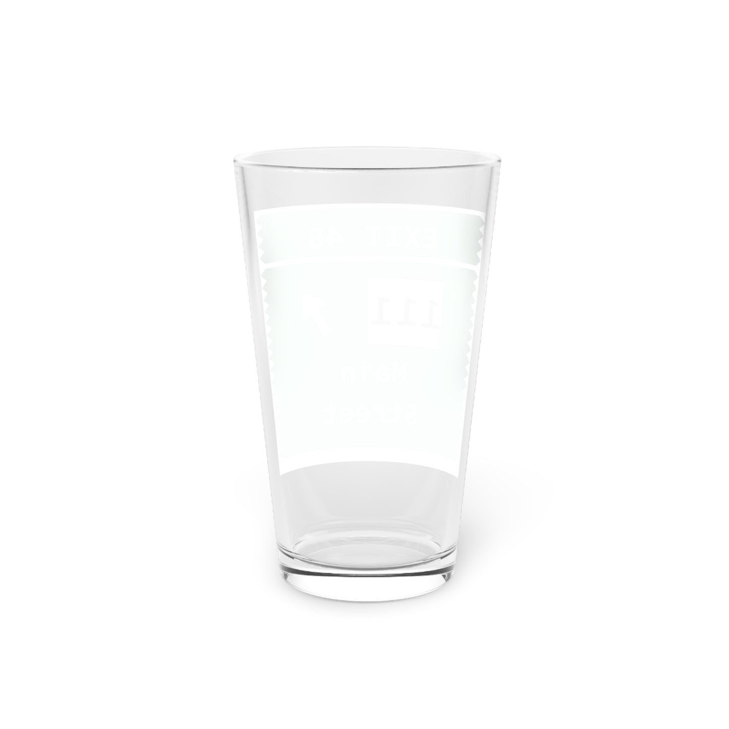 Vintage Merritt Parkway Exit 48 Sign Pint Glass, 16oz