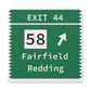 Vintage Merritt Parkway Exit 44 Sign Matte Canvas, Stretched, 1.25"