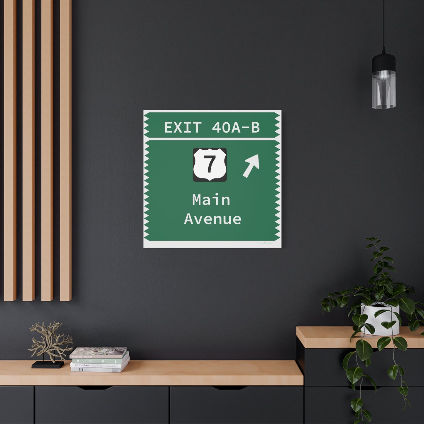 Vintage Merritt Parkway Exit 40 A-B Sign Matte Canvas, Stretched, 1.25"