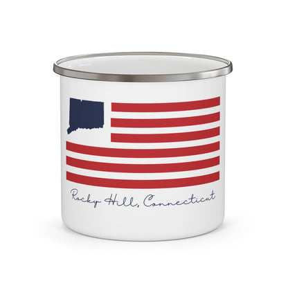 Rocky Hill Connecticut Flag Enamel Camping Mug