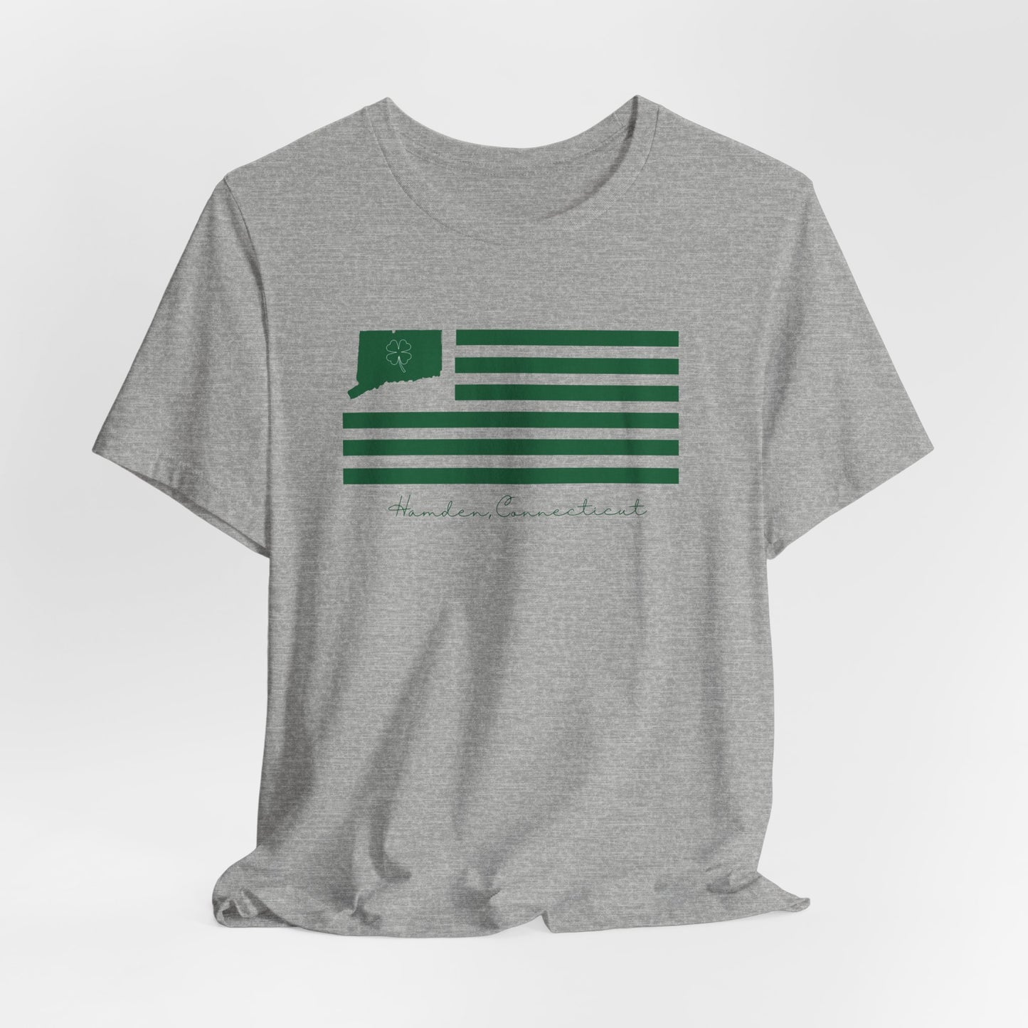 Hamden Connecticut St Patrick’s Day Flag Unisex Jersey Short Sleeve T-Shirt