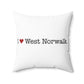 I Heart West Norwalk. Spun Polyester Square Pillow