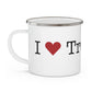 I Heart Trumbull. Enamel Camping Mug