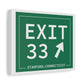 Vintage Exit 33 Merritt Parkway Sign Matte Canvas, Stretched, 1.25"