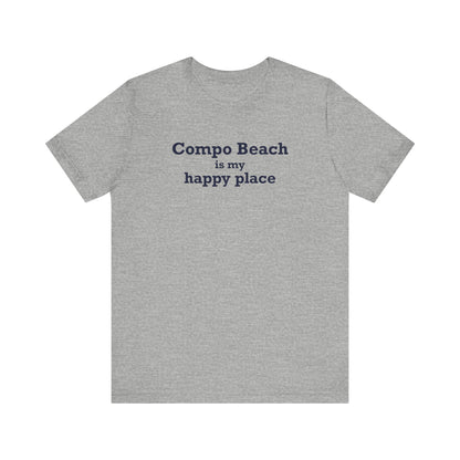 Compo Beach Is My Happy Place Unisex Jersey Short Sleeve T-Shirt