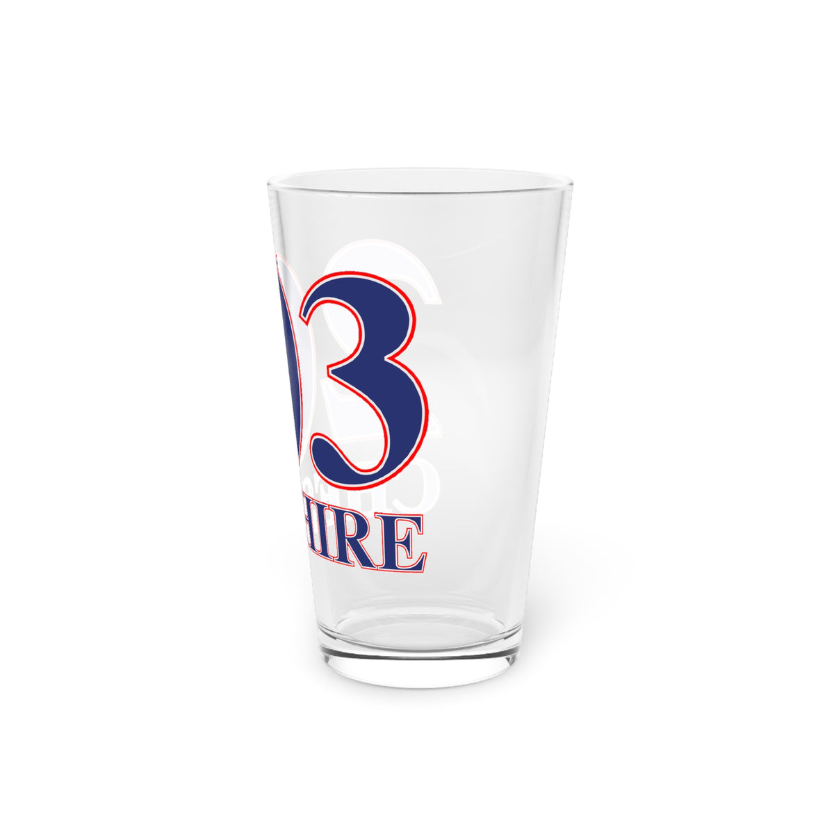 Cheshire Red, White & Blue Pint Glass, 16oz