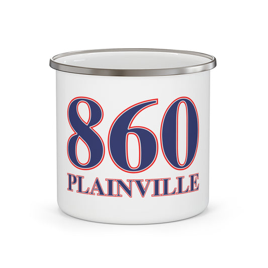 860 Plainville Red, White & Blue Enamel Camping Mug