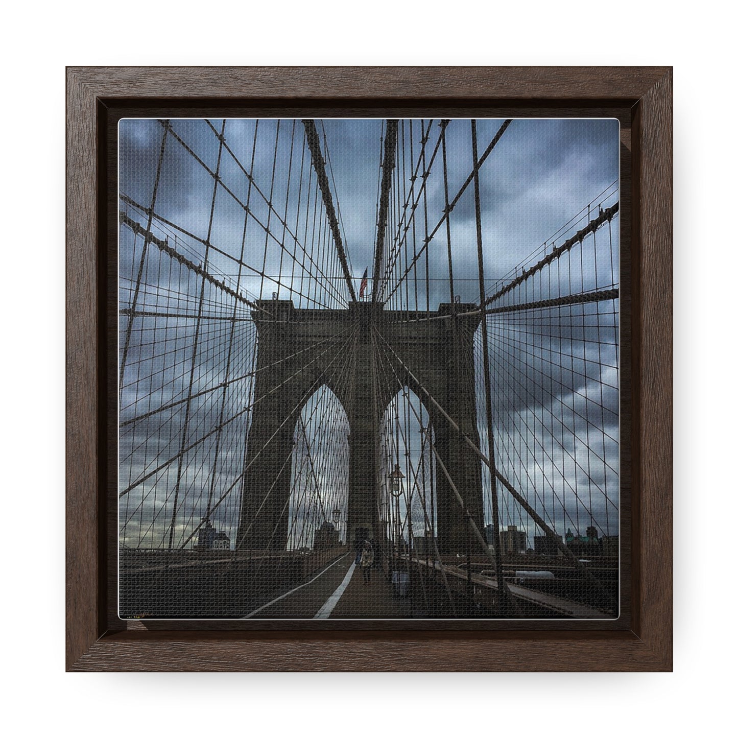 In the middle of the bridge Gallery Canvas Wraps, Square Frame