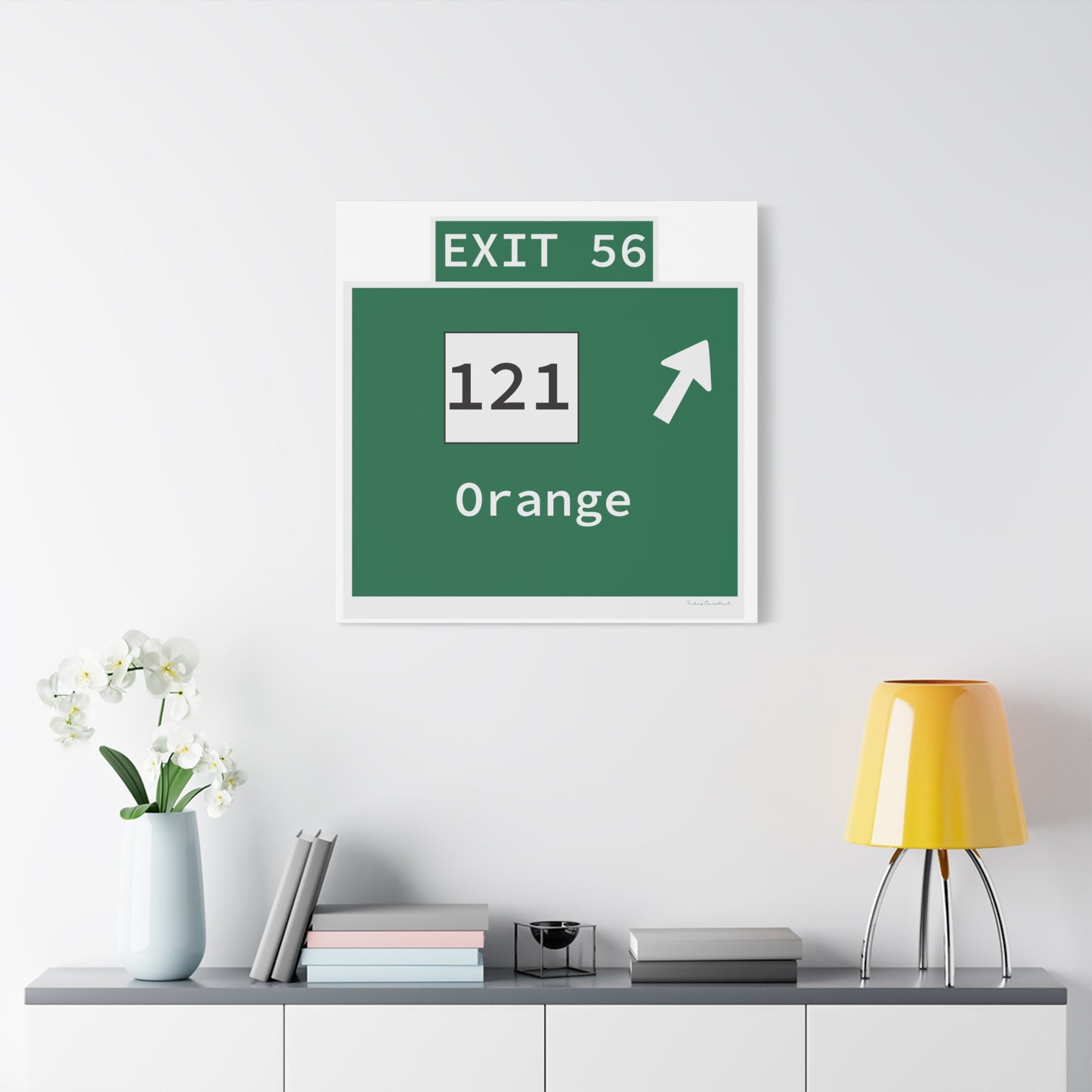 Vintage WCP Exit 56 Sign Matte Canvas, Stretched, 1.25"