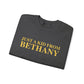 Just a kid from Bethany Unisex Heavy Blend™ Crewneck Sweatshirt