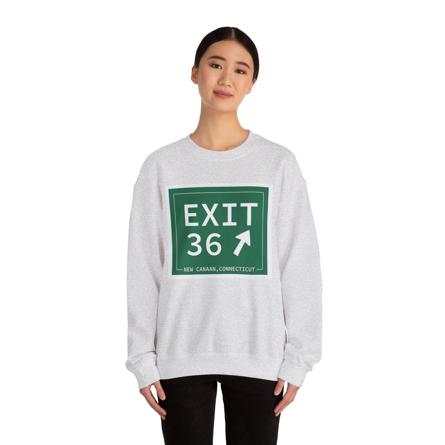 Vintage Exit 36 Merritt Parkway Sign Unisex Heavy Blend™ Crewneck Sweatshirt