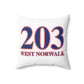 203 West Norwalk, Red, White & Blue Spun Polyester Square Pillow