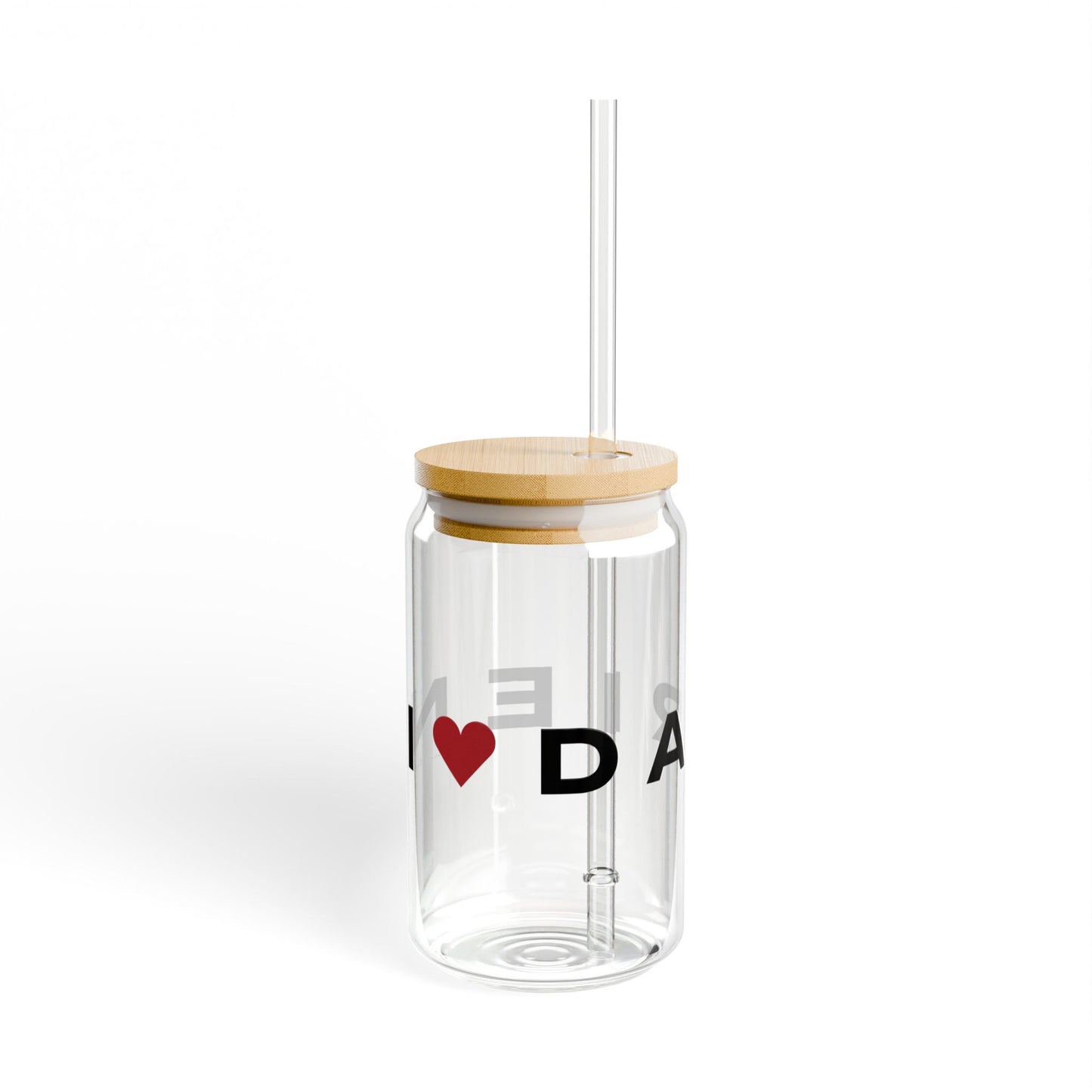 Darien Vision Glass Can with Straw and Lid, 16oz