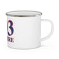 203 Cheshire Red White & Blue Enamel Camping Mug
