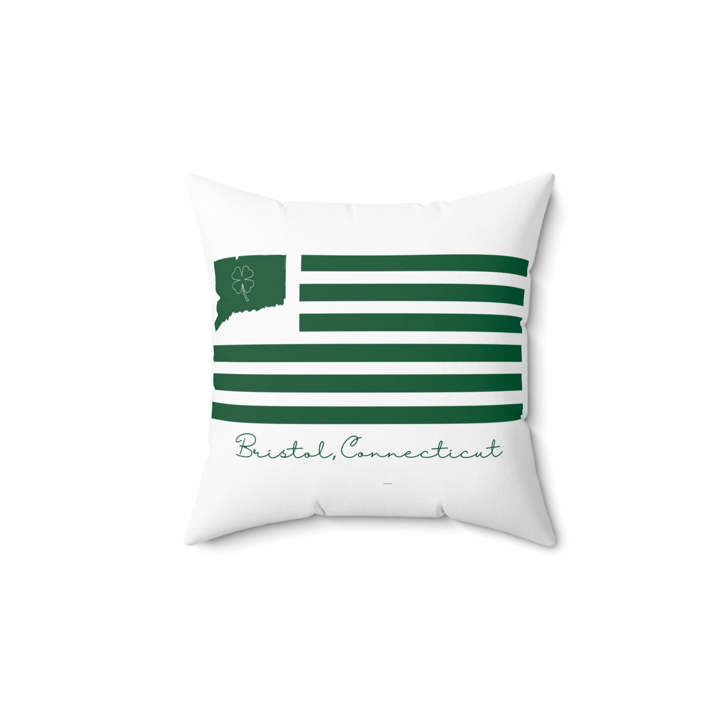 Bristol Connecticut St. Patrick’s Day Flag Spun Polyester Square Pillow
