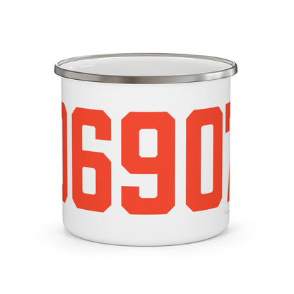 06907 Stamford Connecticut Zip Code Enamel Camping Mug