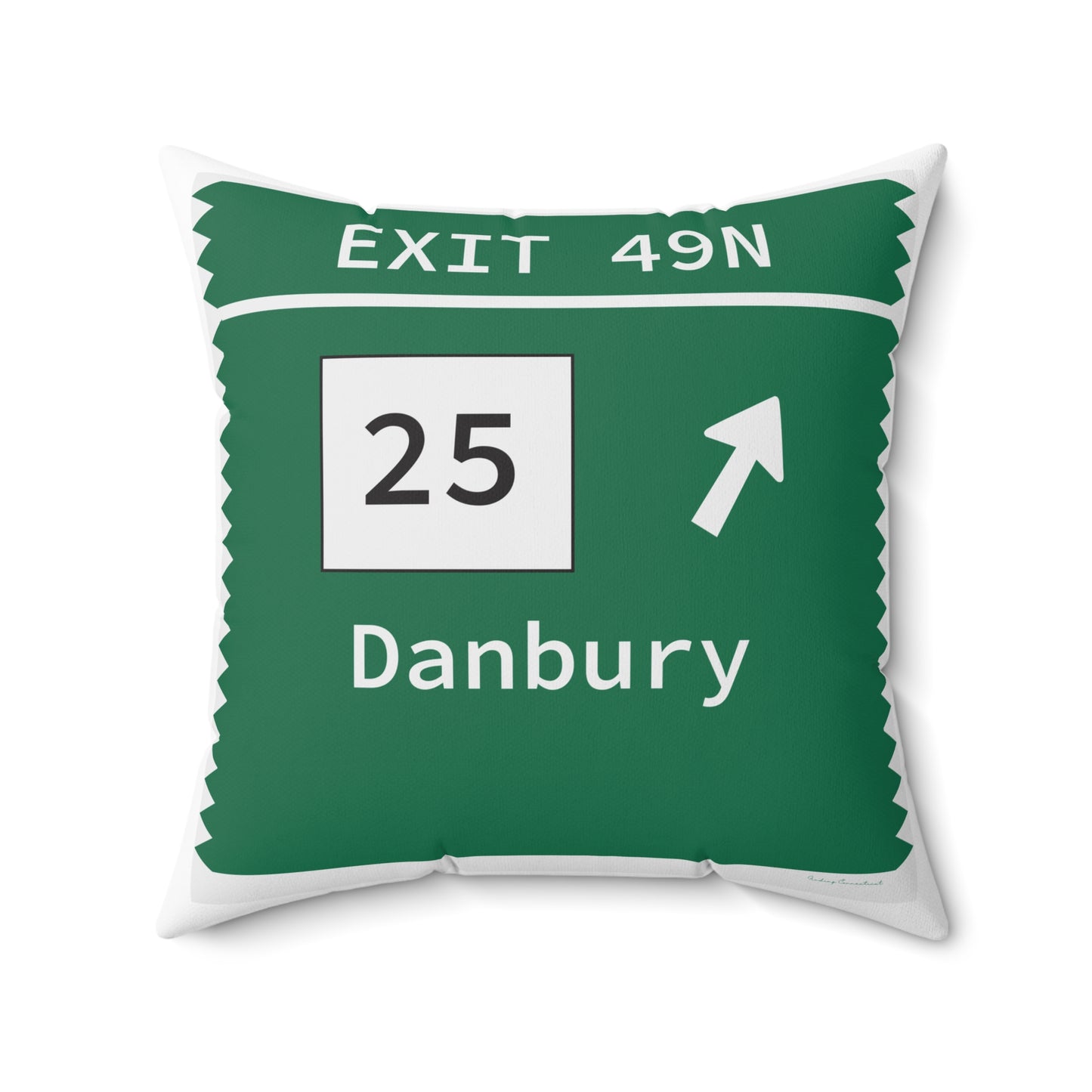 Vintage Merritt Parkway Exit 49N Sign Spun Polyester Square Pillow