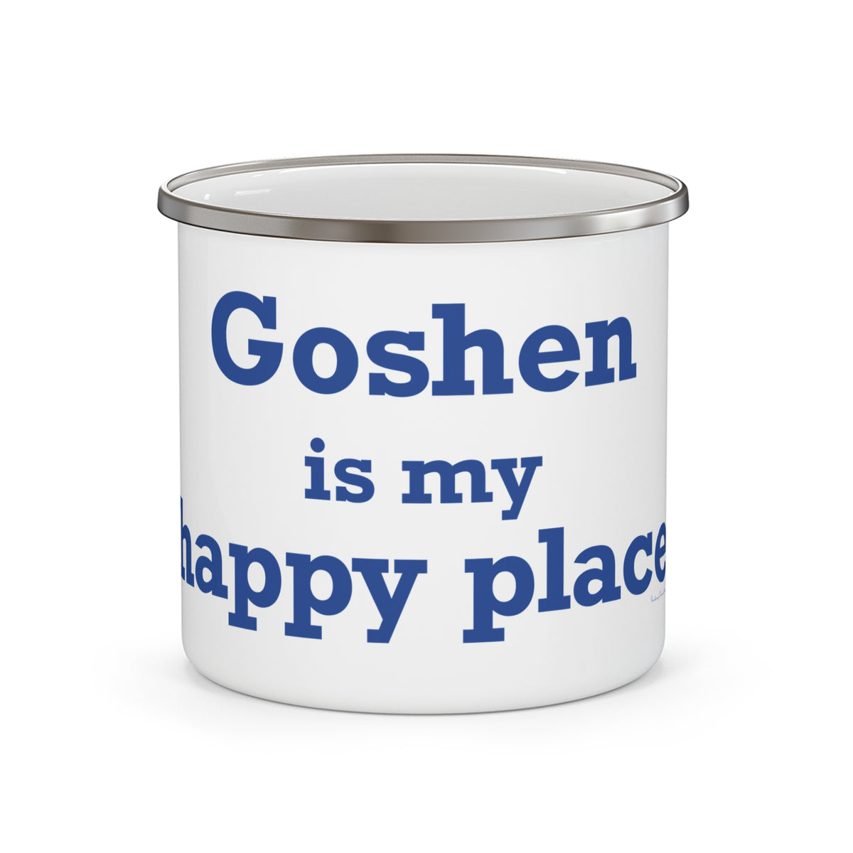 Goshen is My Happy Place Enamel Camping Mug