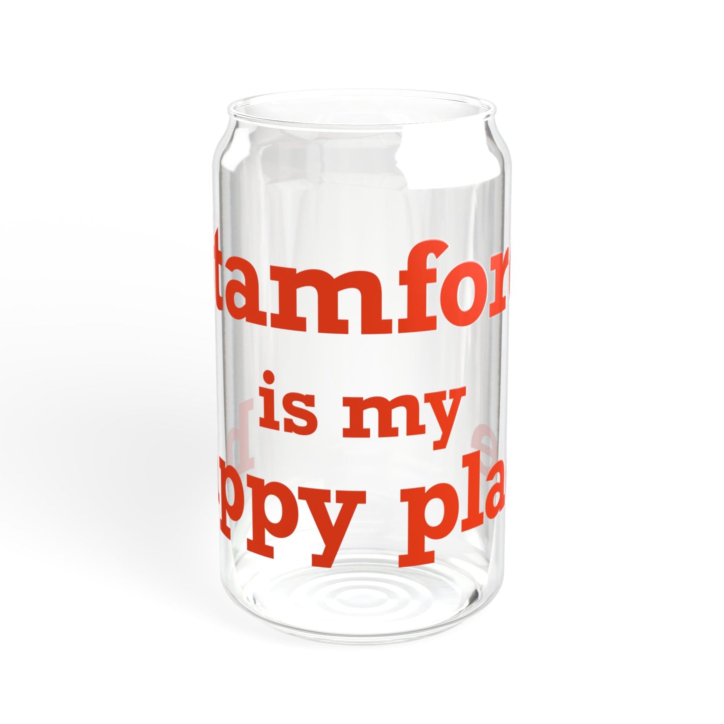 Stamford Is My Happy Place Sipper Glass, 16oz