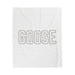 Goose Zip Code White & Black Velveteen Plush Blanket