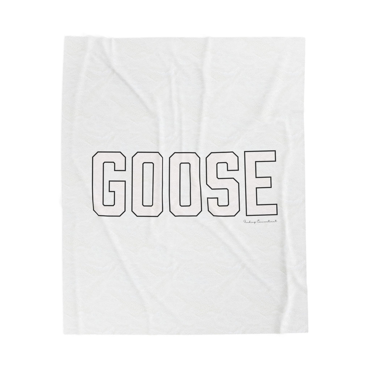 Goose Zip Code White & Black Velveteen Plush Blanket