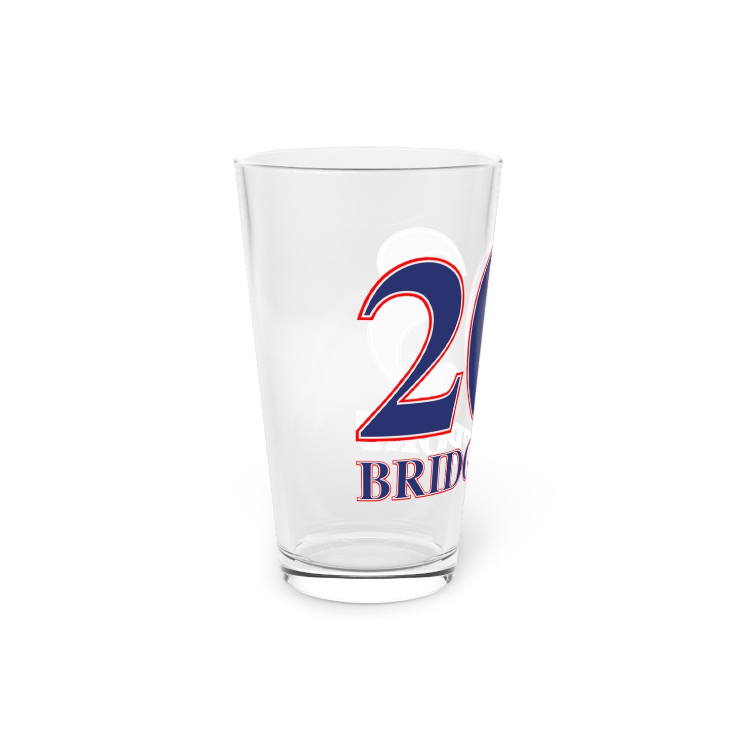 203 Bridgeport Red White & Blue Pint Glass, 16oz