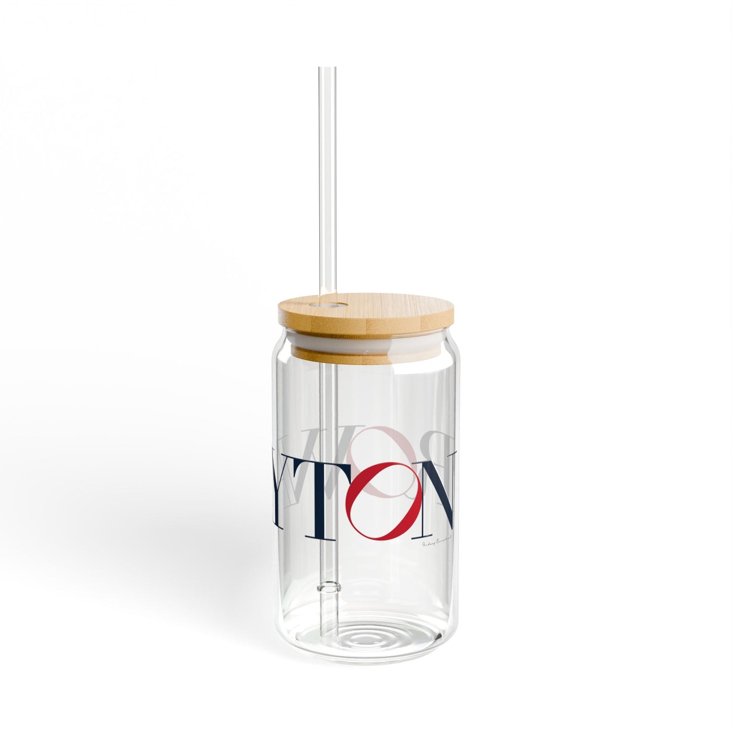 41 Tilt Rowayton Glass Can with Straw and Lid, 16oz