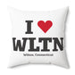 I Heart WLTN Spun Polyester Square Pillow
