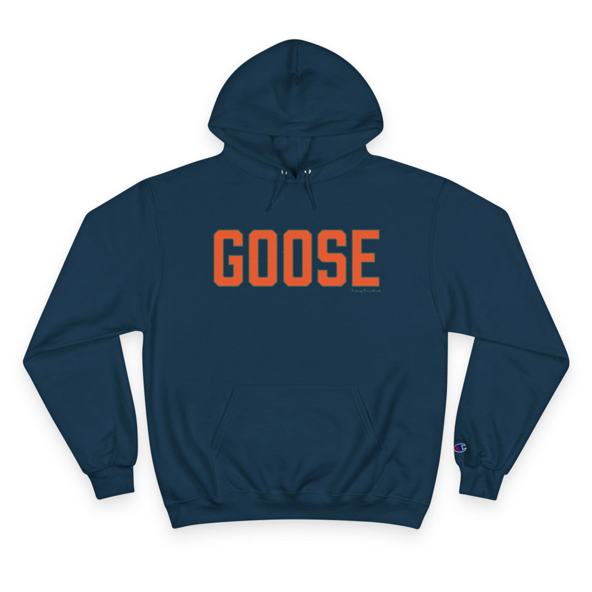 Goose Zip Code Orange & Green Champion Hoodie