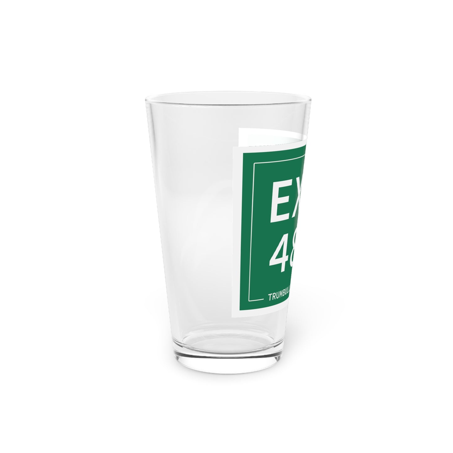 Vintage Exit 48 Merritt Parkway Sign Pint Glass, 16oz