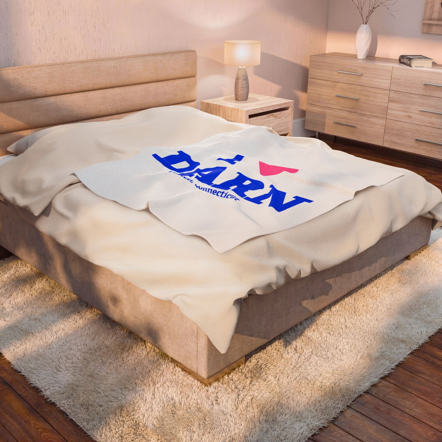 I Heart DARN Velveteen Plush Blanket