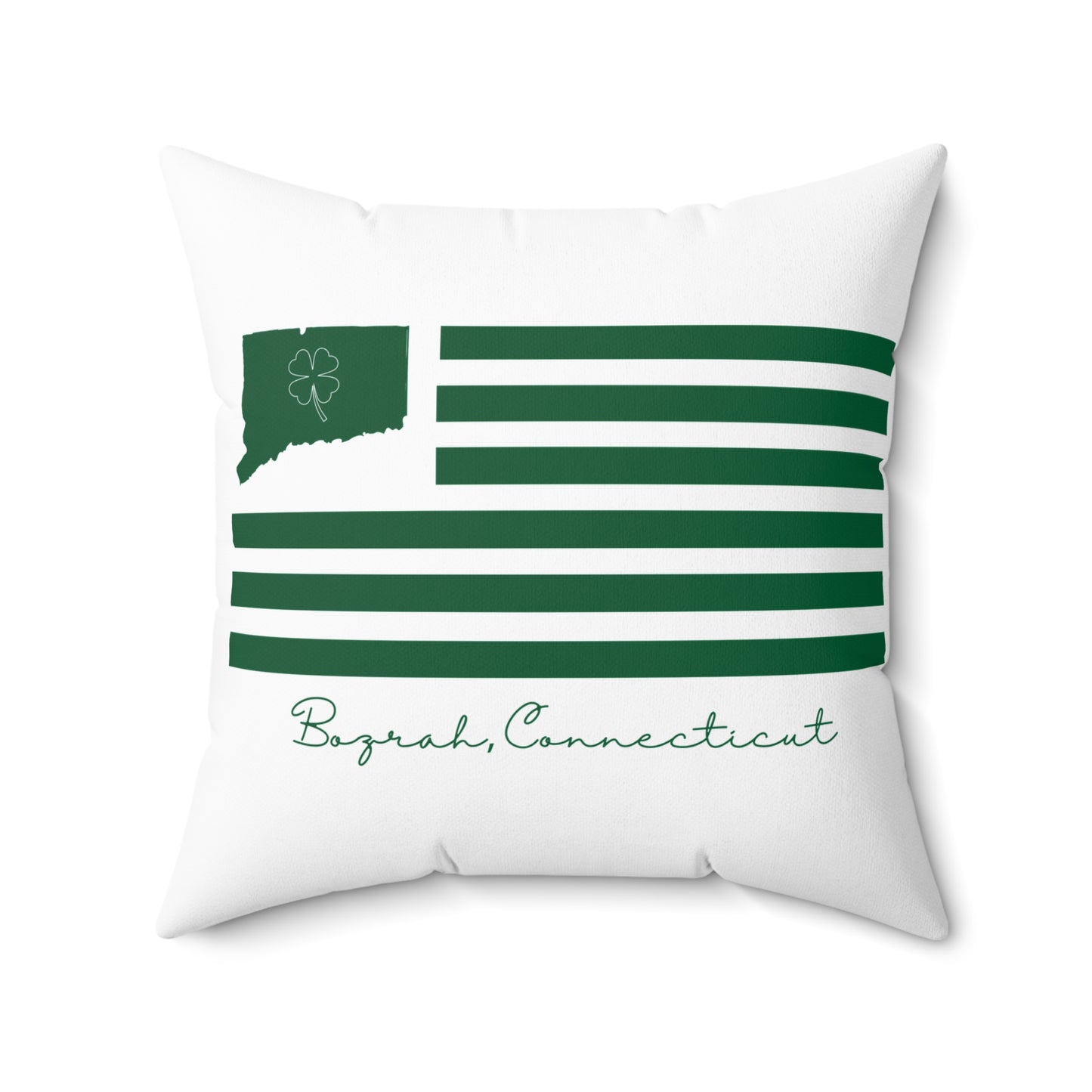 Bozrah Connecticut St. Patrick’s Day Flag Spun Polyester Square Pillow