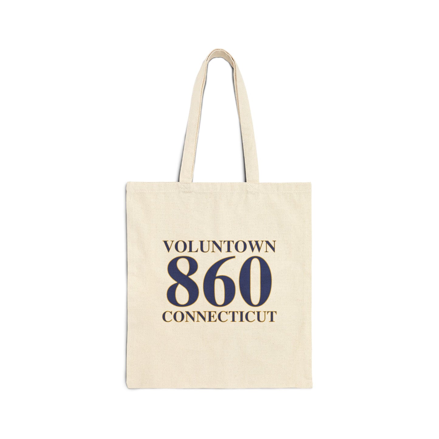 Voluntown 860 Connecticut Cotton Canvas Tote Bag