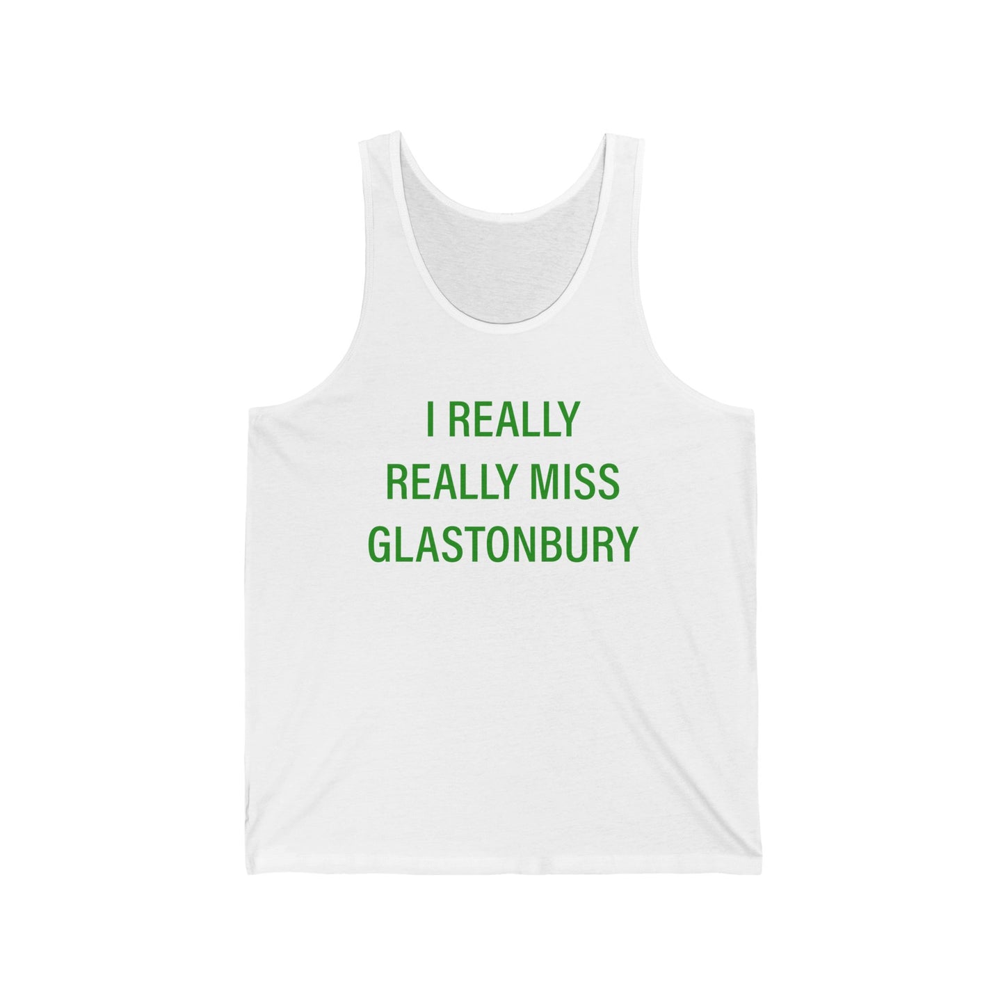 I Really Really Miss Glastonbury Unisex Jersey Tank