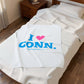 I Heart CONN Velveteen Plush Blanket