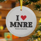 I Heart MNRE Glass Ornaments