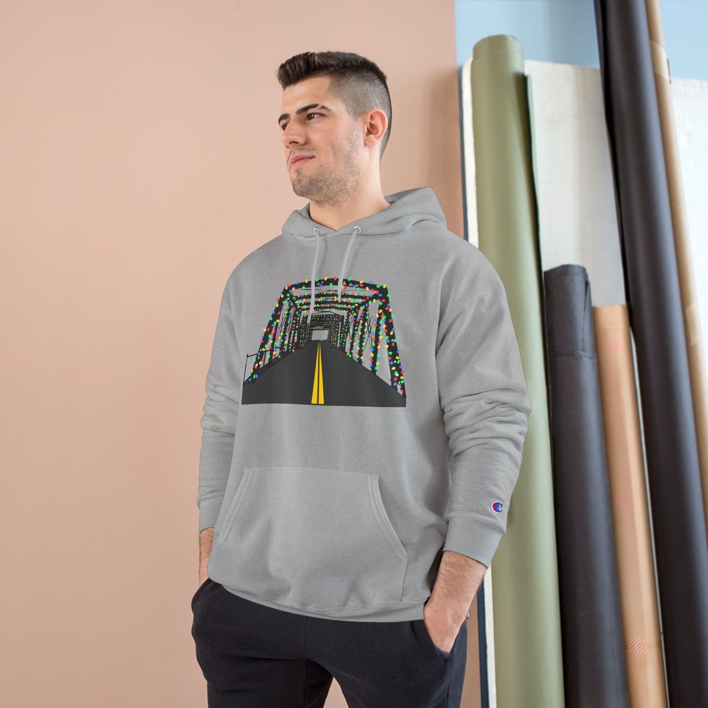 Saugatuck Bridge Lights Champion Hoodie Sweatshirt