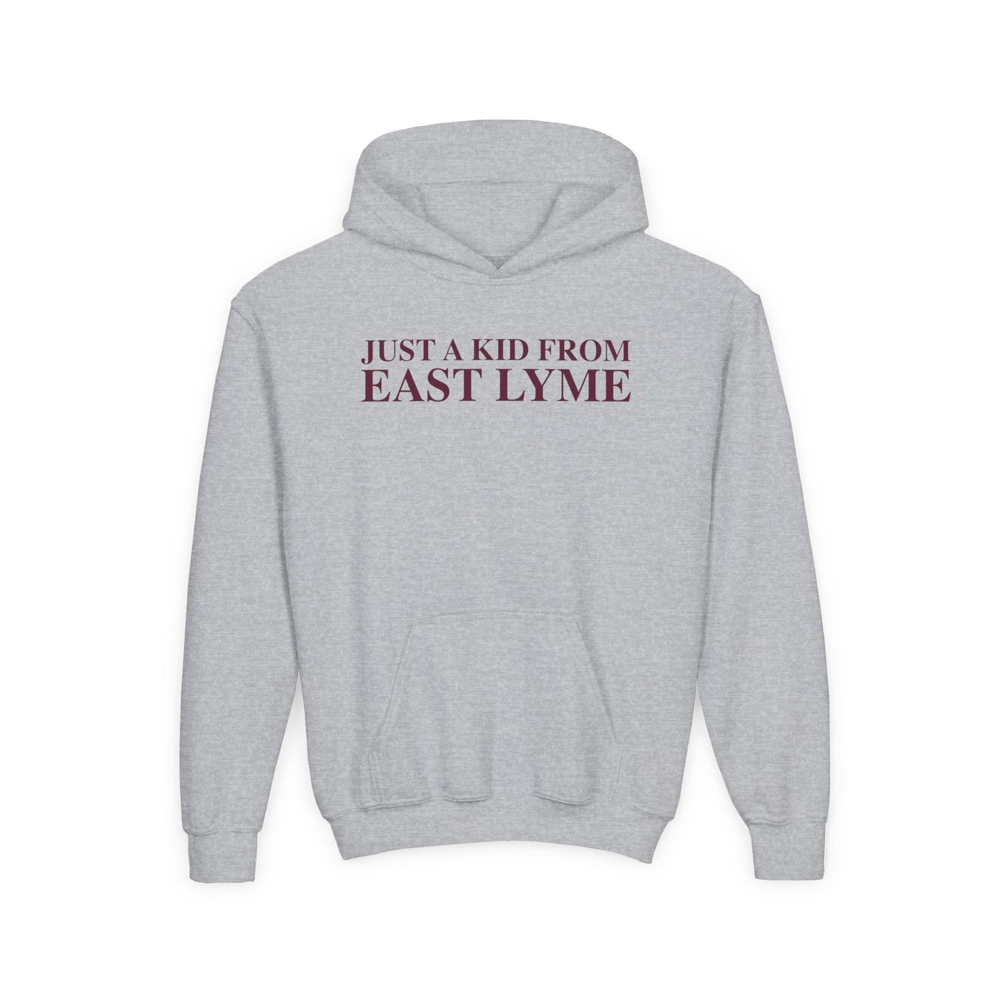 Just a kid from East Lyme Youth Heavy Blend Hooded Sweatshirt