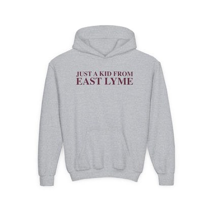 Just a kid from East Lyme Youth Heavy Blend Hooded Sweatshirt
