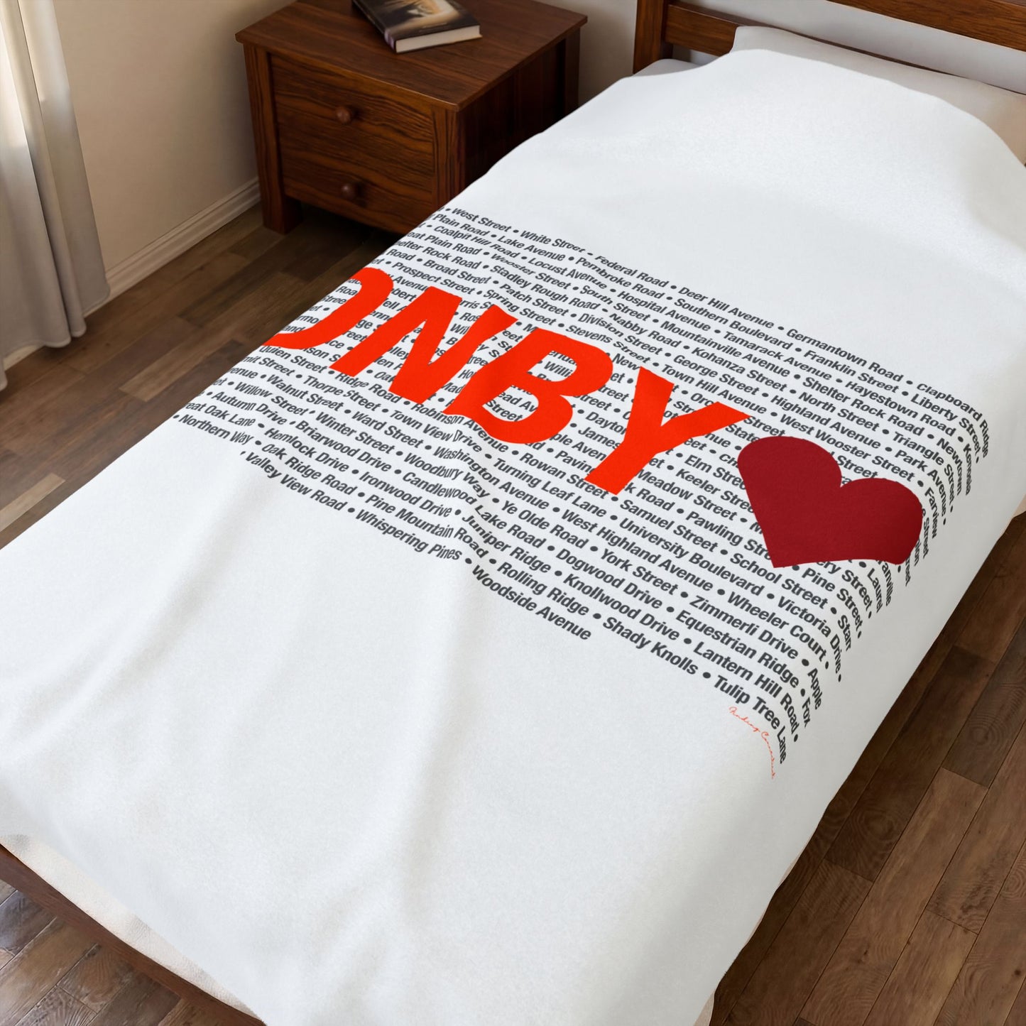 Danbury Love Velveteen Plush Blanket