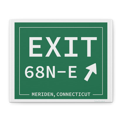 Vintage Exit 68N-E WCP Sign Matte Canvas, Stretched, 1.25"