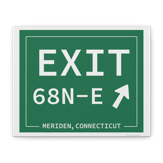 Vintage Exit 68N-E WCP Sign Matte Canvas, Stretched, 1.25"