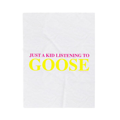 Just a kid listening to Goose  - Yellow & Pink Velveteen Plush Blanket