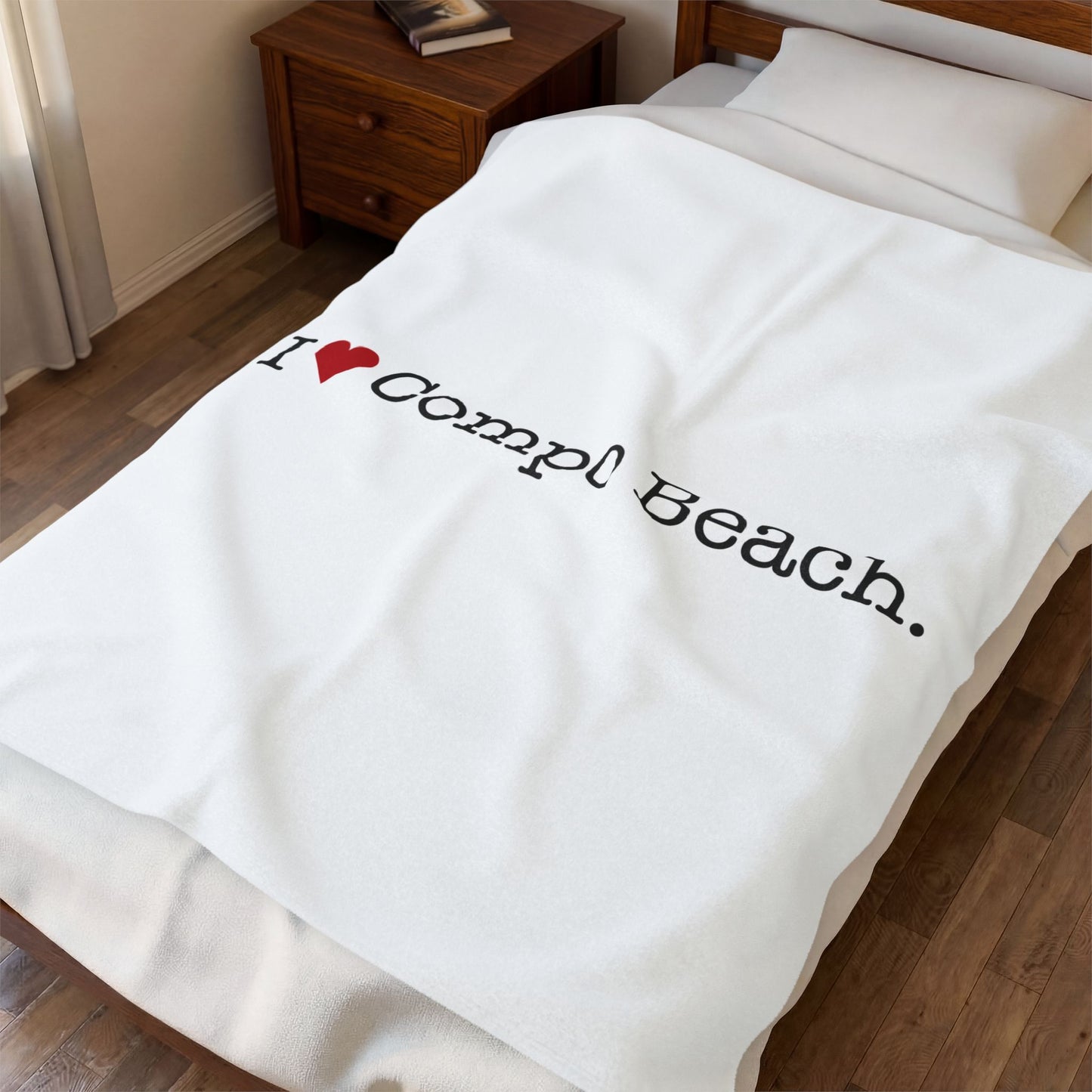 I Heart Compo Beach. Velveteen Plush Blanket