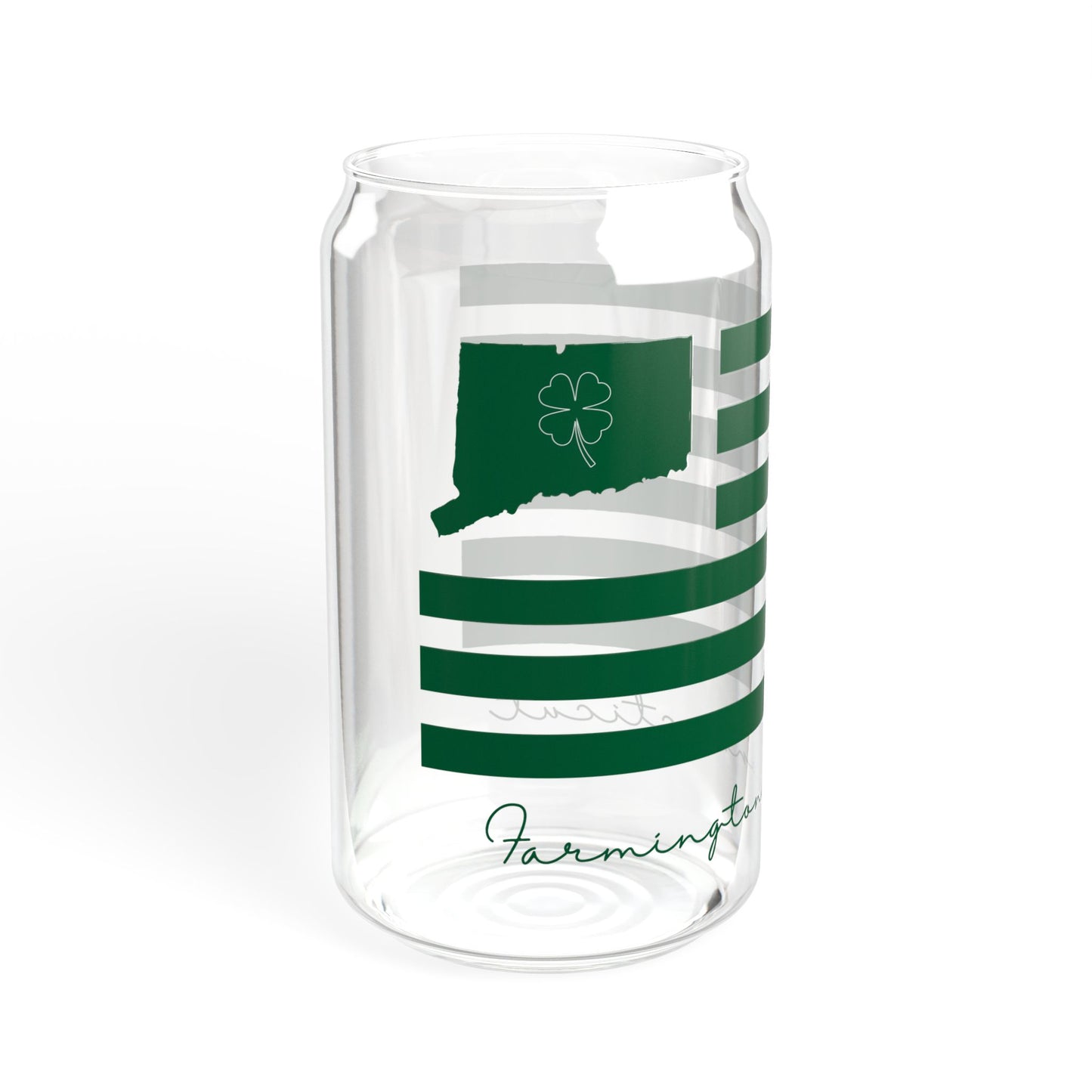 Farmington Connecticut St. Patrick’s Day Flag Sipper Glass, 16oz