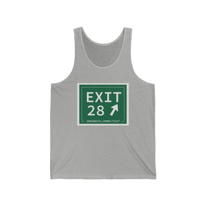 Vintage Exit 28 Merritt Parkway Sign Unisex Jersey Tank Top