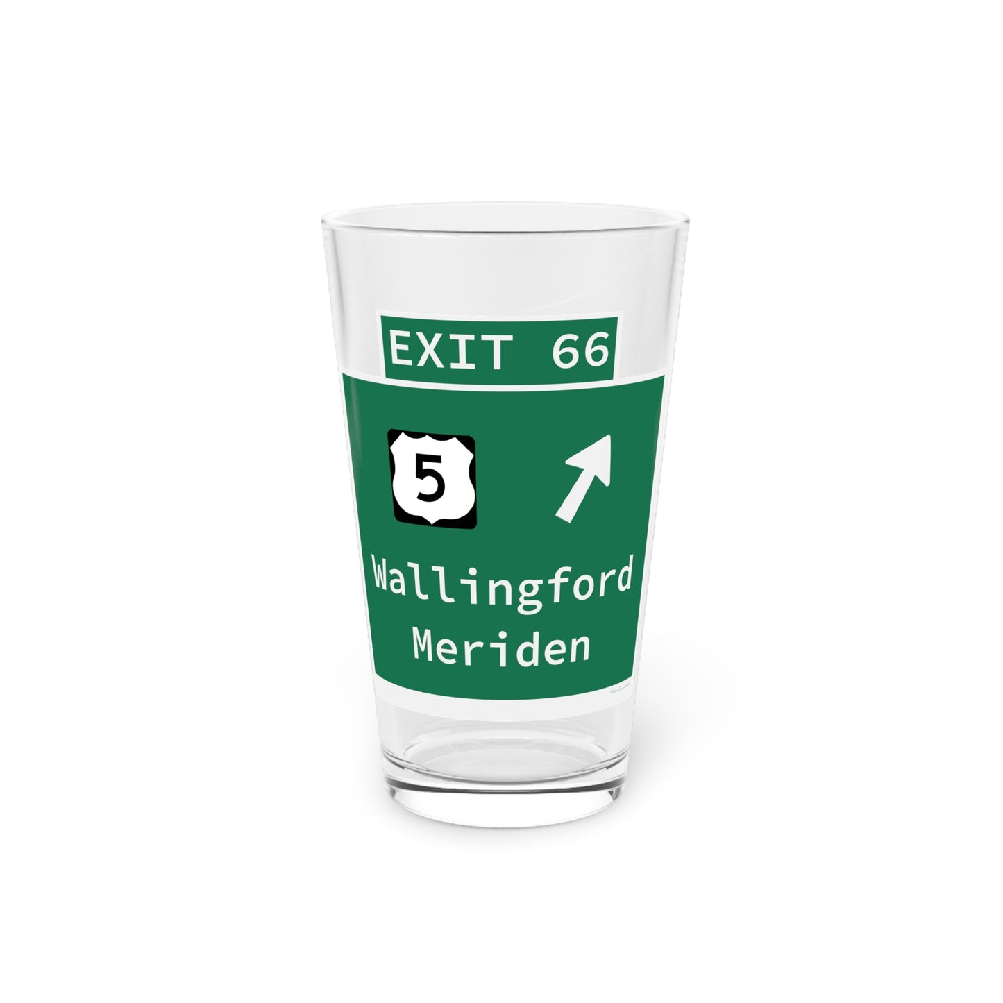 Vintage WCP Exit 66 Sign Pint Glass, 16oz